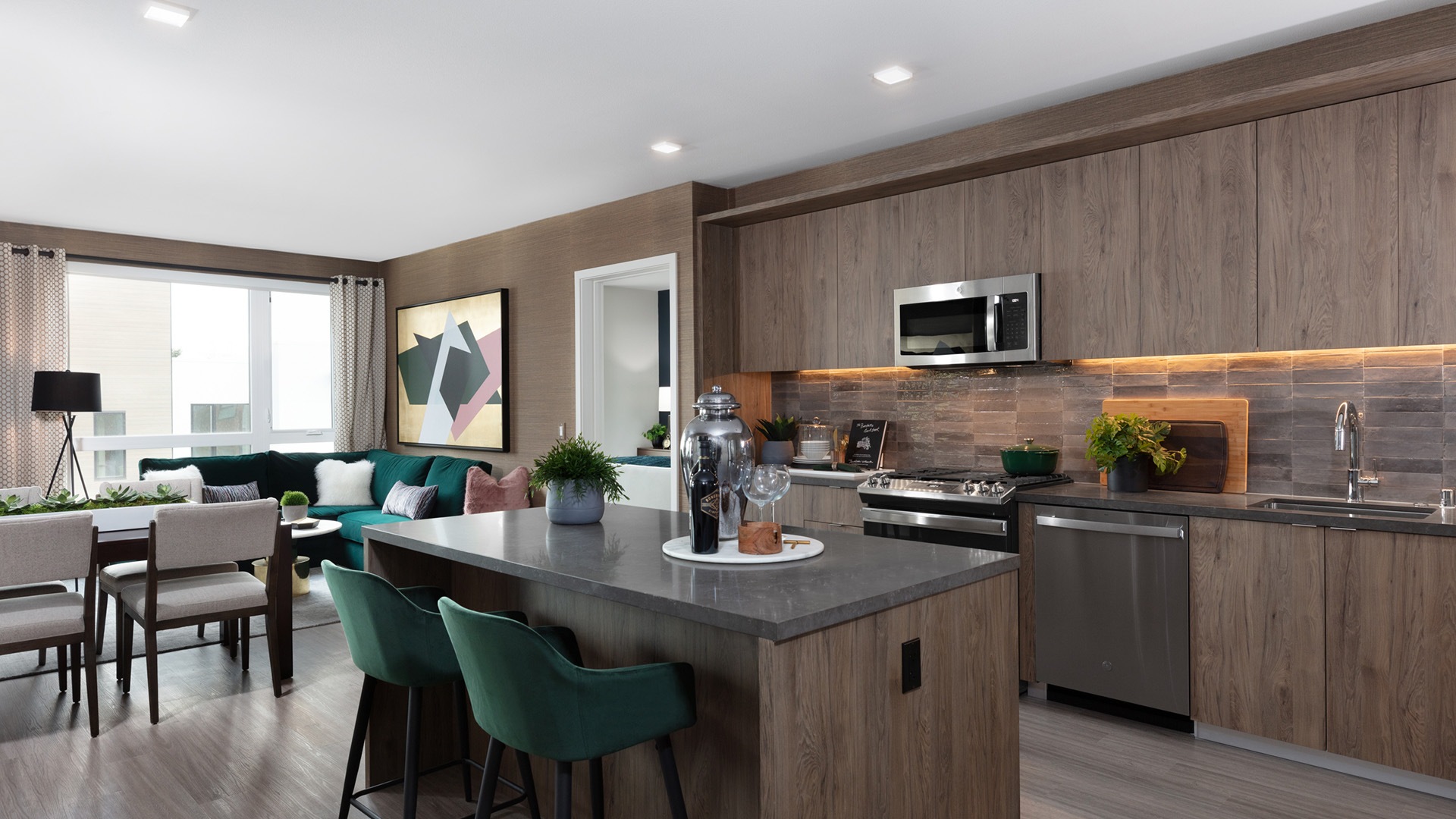 Beautiful natural kitchen with ample counter space