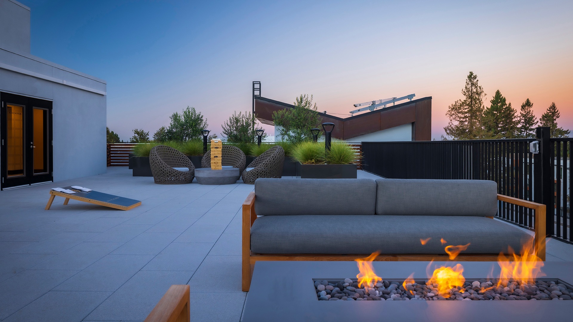 Rooftop deck and fire pit